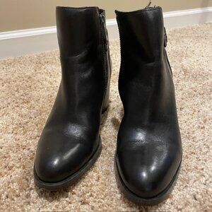 Black Ralph Lauren Genna Zip Ankle Boots Size 7.5B